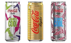 From now until the end of the year, three limited edition Coca-Cola Light cans will wear Trussardi designs in Italy.